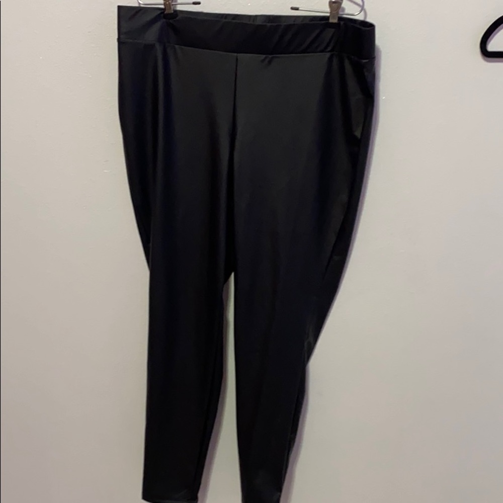 Black leather torrid leggings size 2